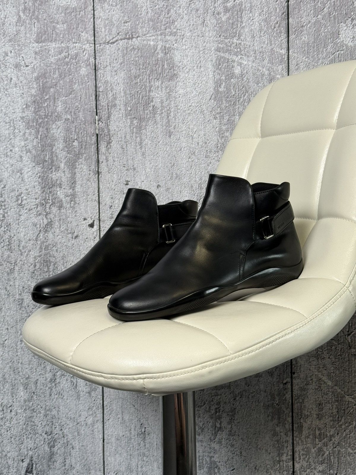 Prada Prada Sport Leather Ankle Boots Strap Men’s Chelsea Shoes Size US 11 / EU 44 - 1 Thumbnail