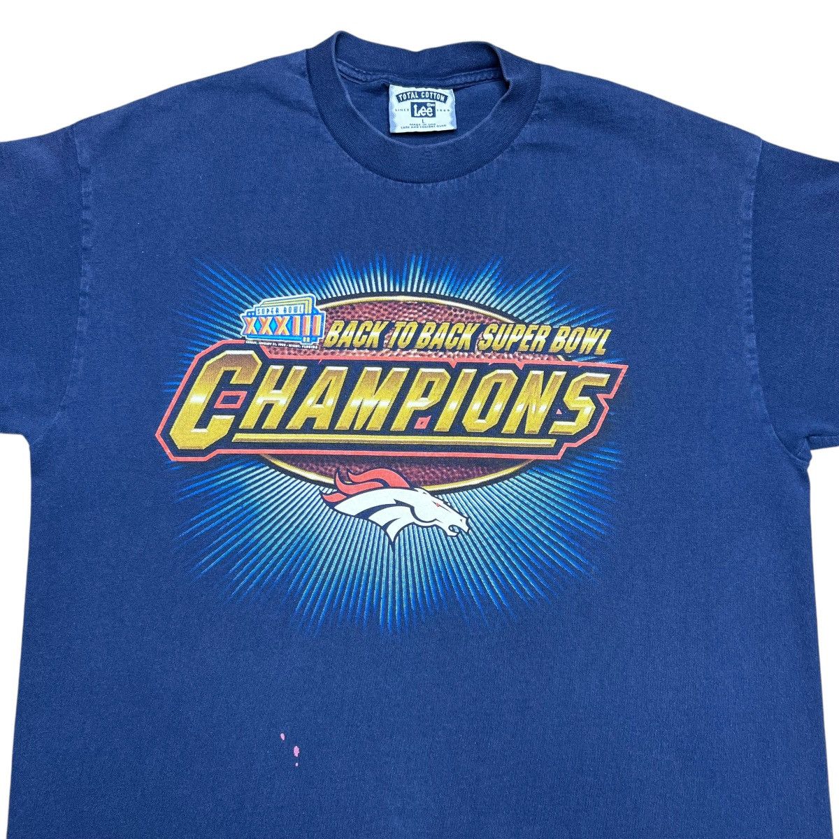 NFL × Vintage 90s NFL Denver Broncos Back To Back Super Bowl Champions Tee Size US L / EU 52-54 / 3 - 4 Thumbnail