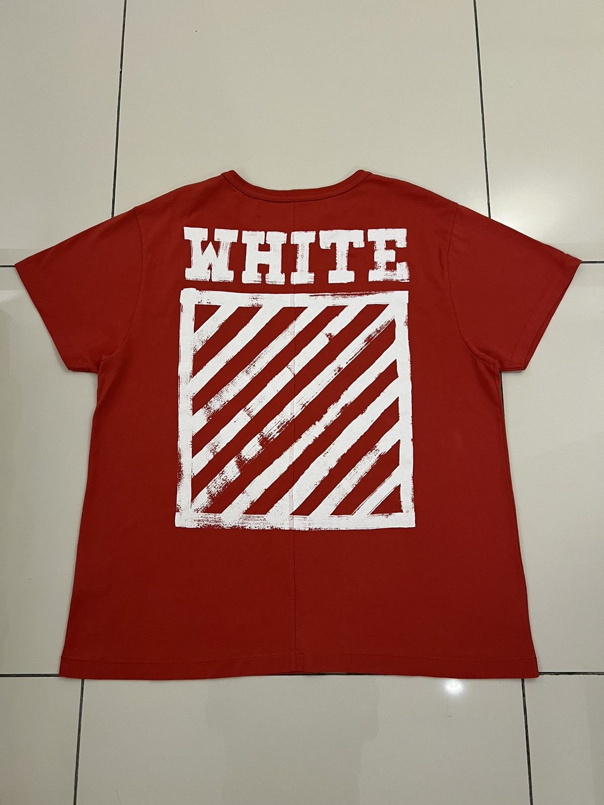 Off White Off White Brushed Diagonal Tee Red Grailed