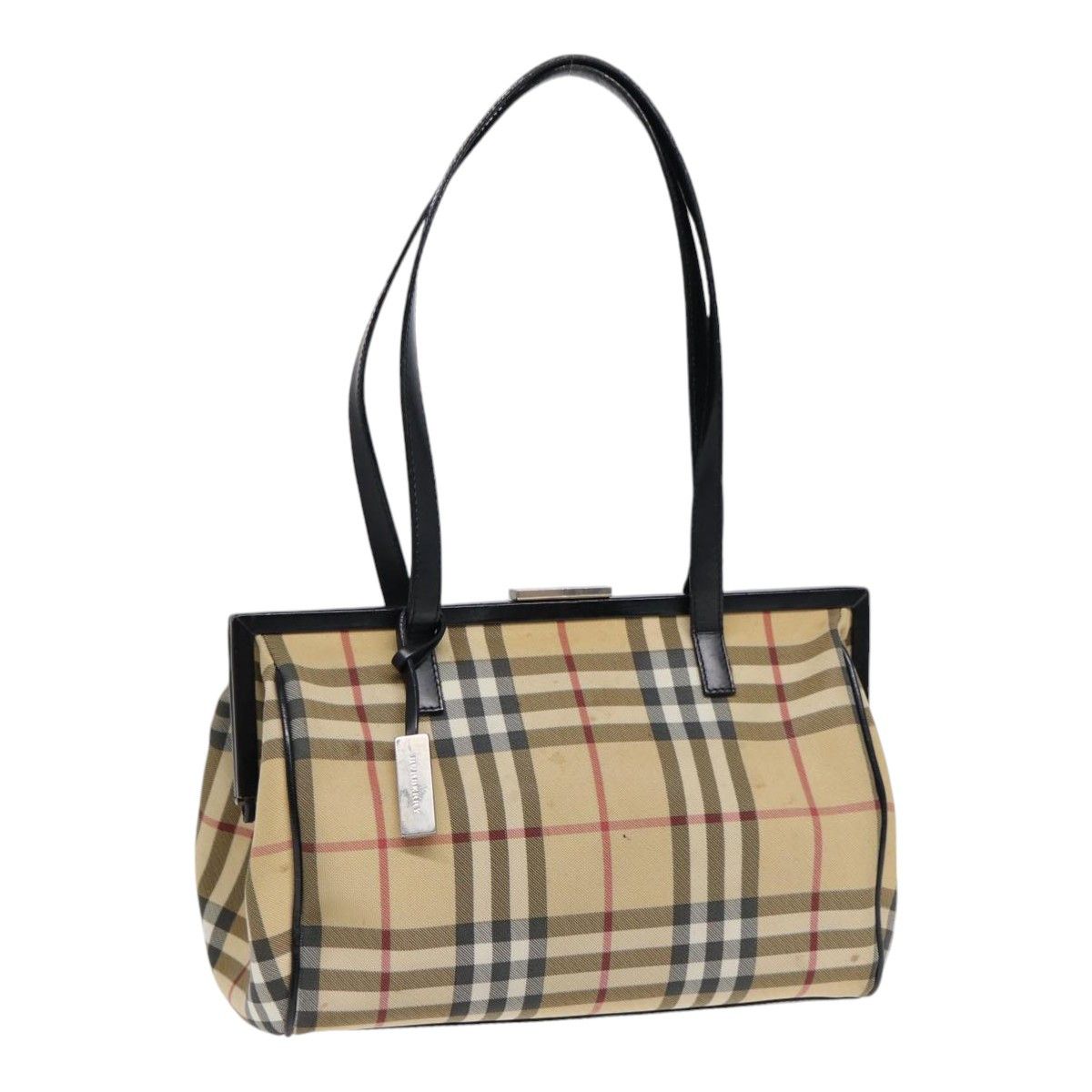 Burberry Nova Check Beige Canvas Shoulder Bag (Pre-Owned) Size ONE SIZE - 1 Thumbnail