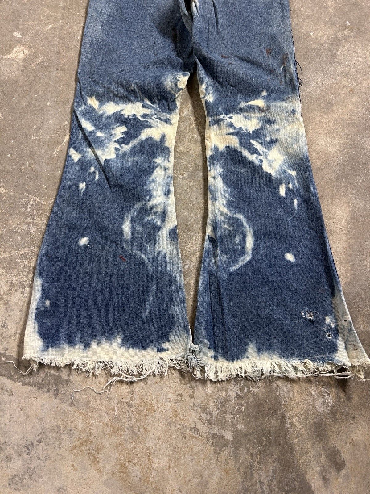 Other Vintage 60’s Flared High Jeans Boho Bleached Distressed Size 26" / US 2 / IT 38 - 5 Thumbnail