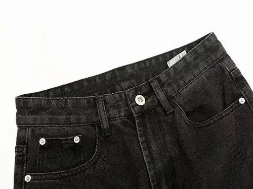 Other Camouflage Patchwork Straight Black Jeans Mens Size US 30 / EU 46 - 4 Thumbnail