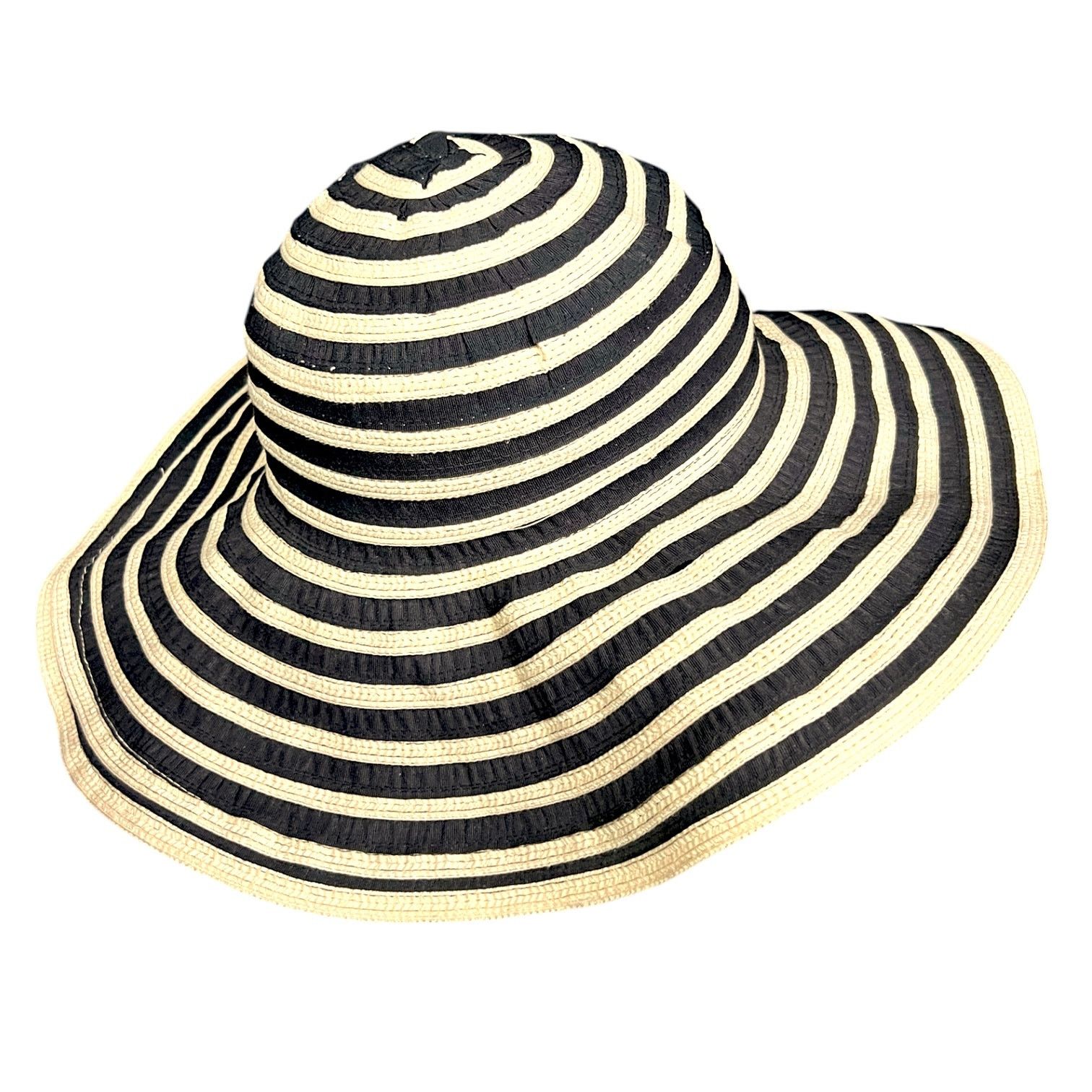 Banana Republic Women's Banana Republic Black Striped Sun Hat - Size S/M Size ONE SIZE - 3 Thumbnail