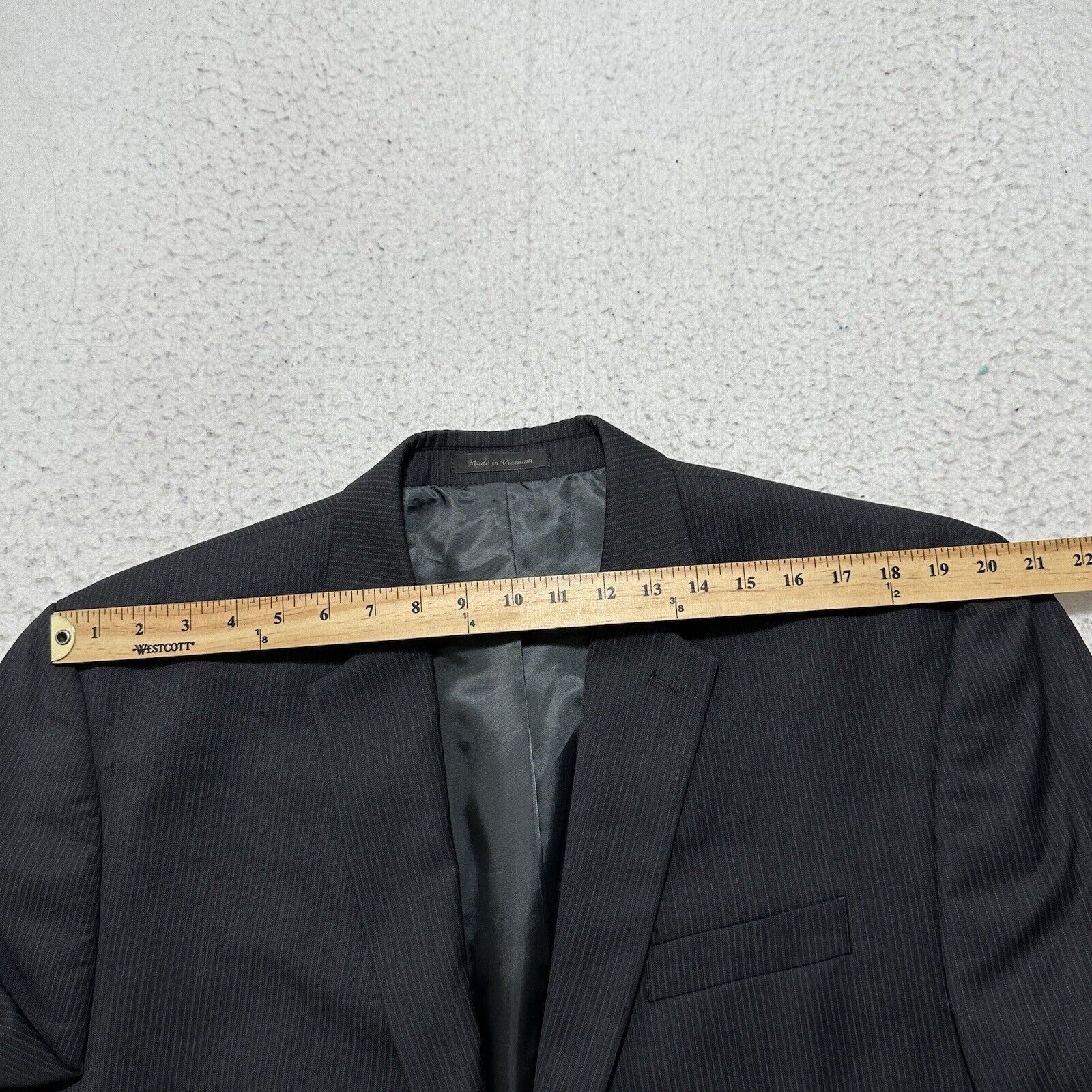 Chaps Chaps Wool Blend Suit Jacket Dark Gray Striped Coat 48L Size 48L - 13 Thumbnail