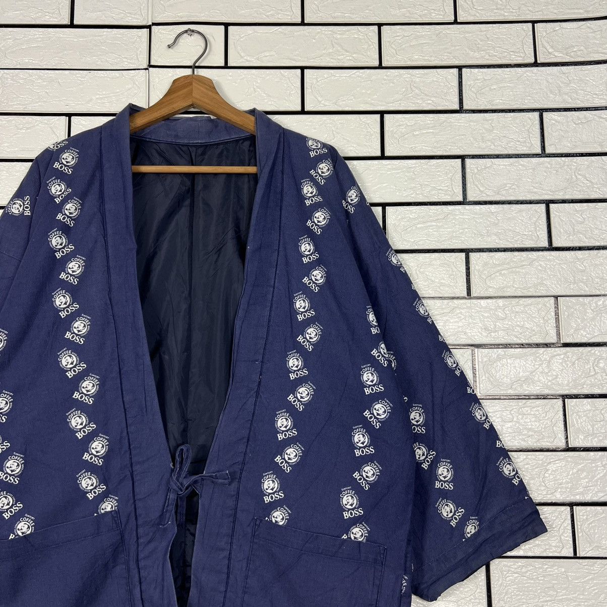 Japanese Brand Vintage SUNTORY COFFEE BOSS Kimono Hanten Jacket #4146-C189 Size US L / EU 52-54 / 3 - 4 Thumbnail