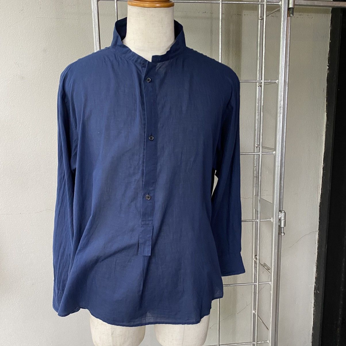 Y's Y’s Navy Stand Collar Shirt Size US XL / EU 56 / 4 - 17 Thumbnail