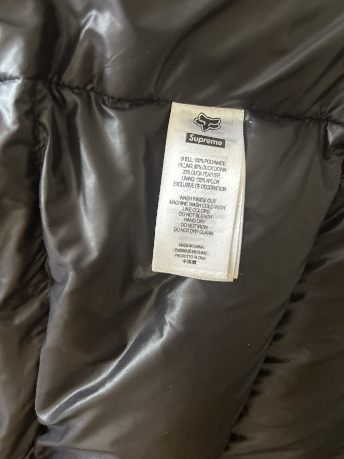 Fox Racing × Supreme Supreme Fox Racing Shiny Down Puffer Jacket Black / Blue Size US XL / EU 56 / 4 - 5 Thumbnail