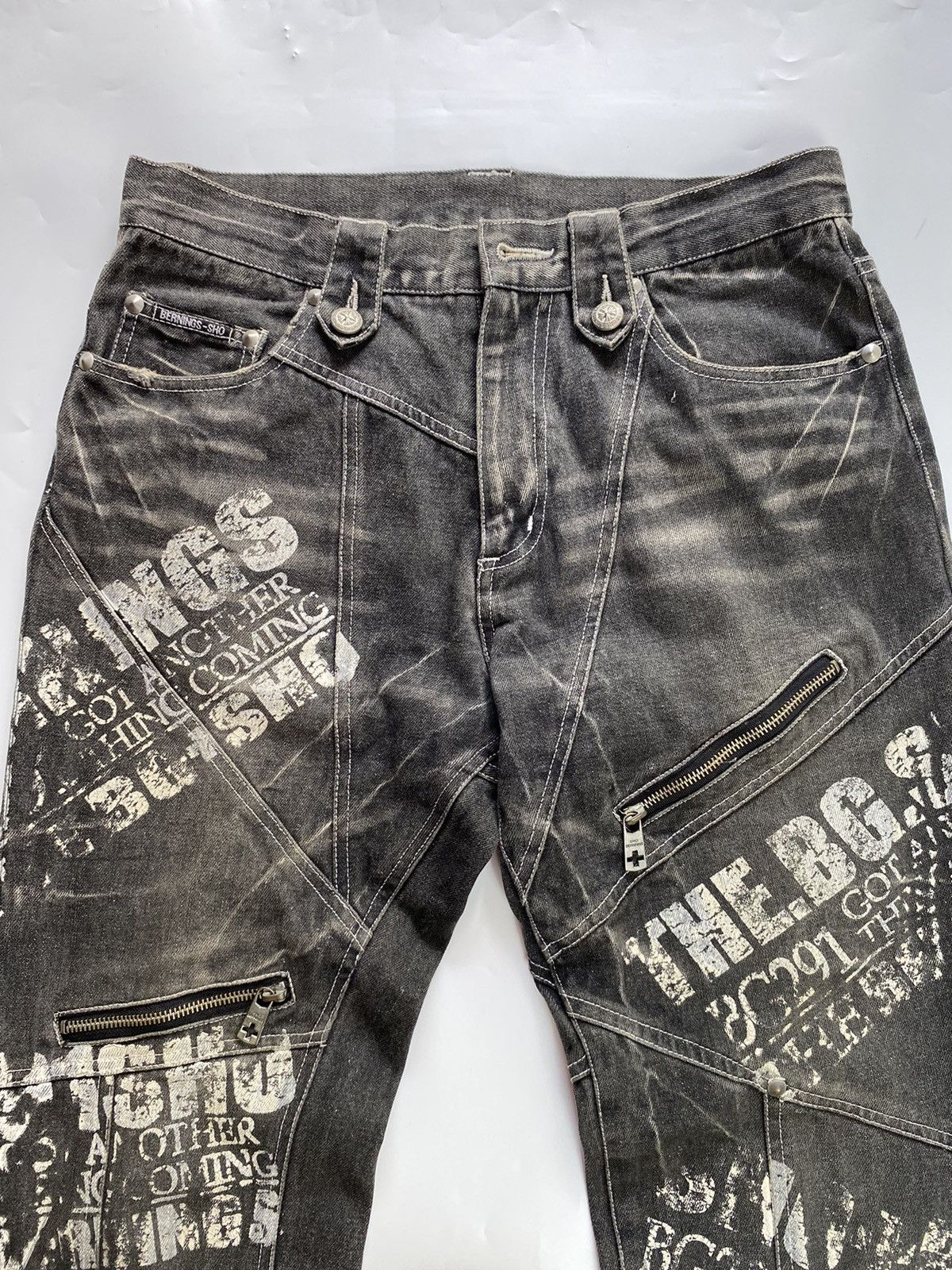 Japanese Brand Bernings sho spell out printed pant studded Size US 29 - 11 Thumbnail