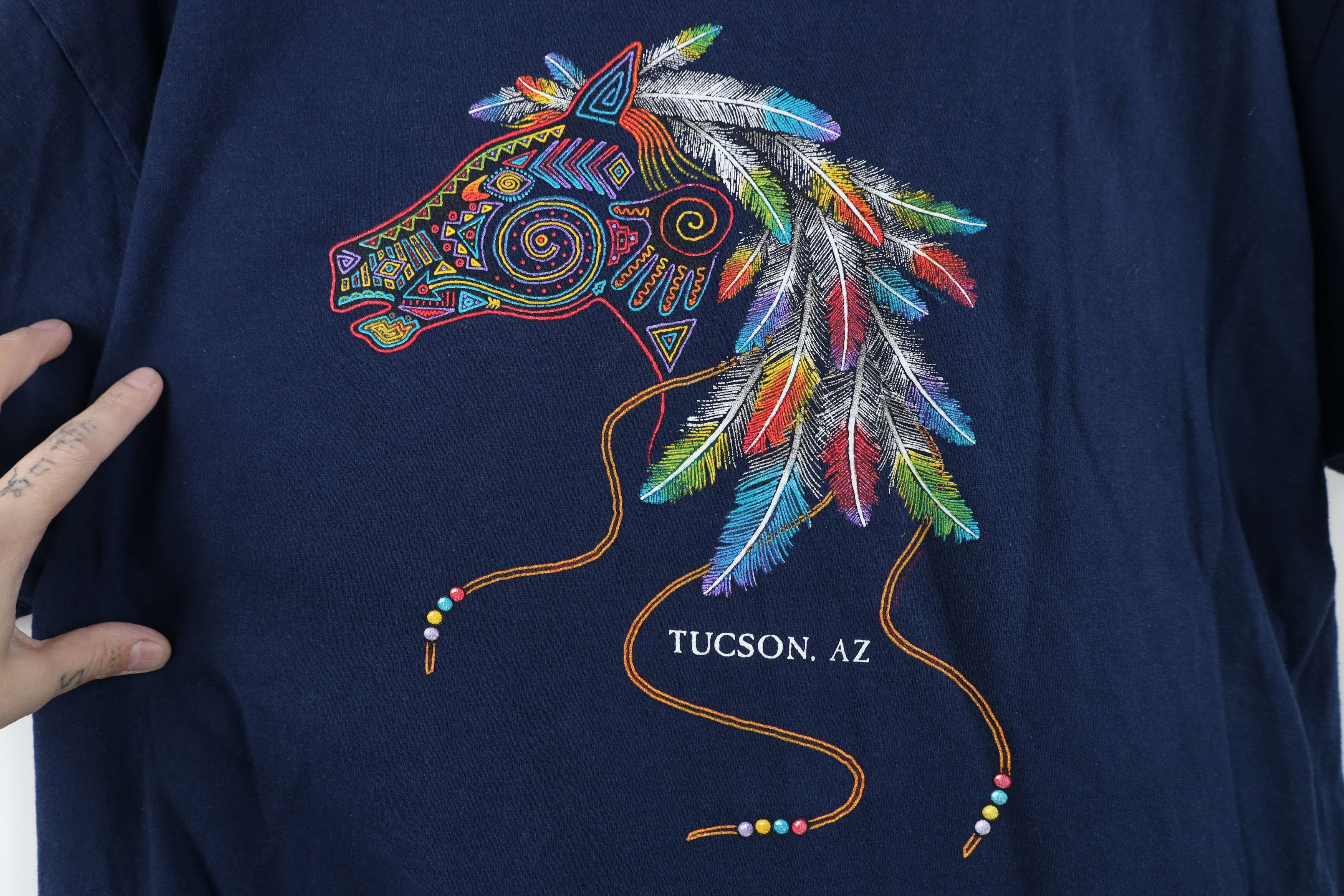 Vintage Vintage 90s Streetwear Geometric Horse Arizona T-Shirt USA Size US L / EU 52-54 / 3 - 4 Thumbnail