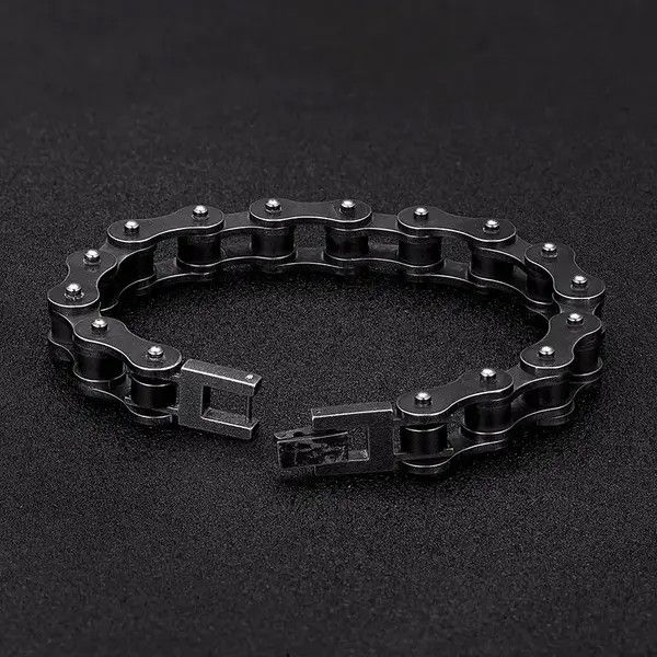 VIBE Vintage Bicycle Chain Wide Bracelet Punk Gothic Rock Size ONE SIZE - 4 Thumbnail