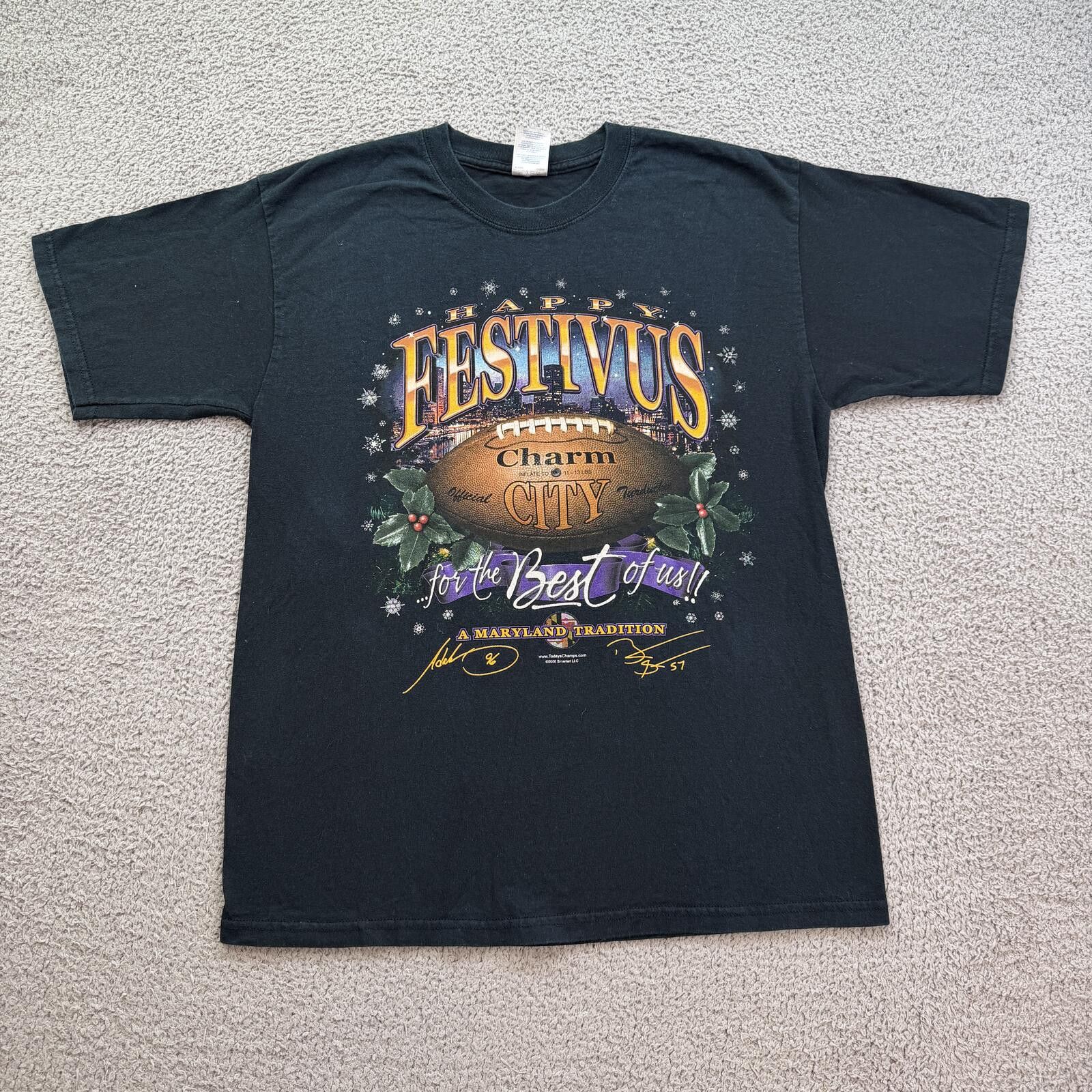 Other Seinfeld Festivus Charm City Baltimore Ravens T Shirt Large Size US L / EU 52-54 / 3 - 1 Thumbnail