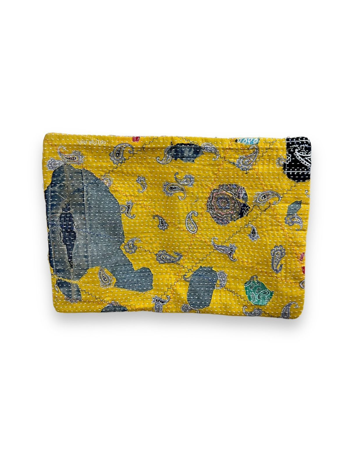 Other Custom Made Distressed Denim Paisley Patchwork boro clutch Size ONE SIZE - 1 Thumbnail