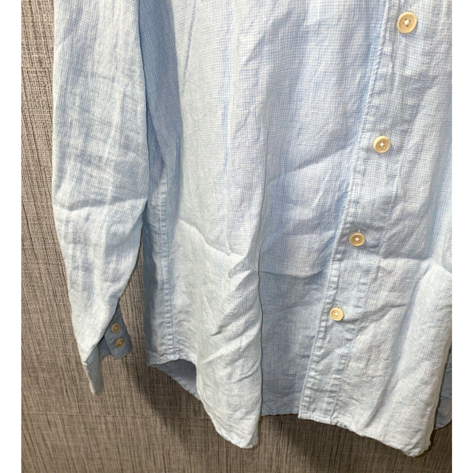Tommy Bahama Tommy Bahama Shirt Mens Blue Linen Long Sleeve Button Front L Casual Solid Button-Up Collared Regular Neckline Vintage No Size US L / EU 52-54 / 3 - 4 Thumbnail