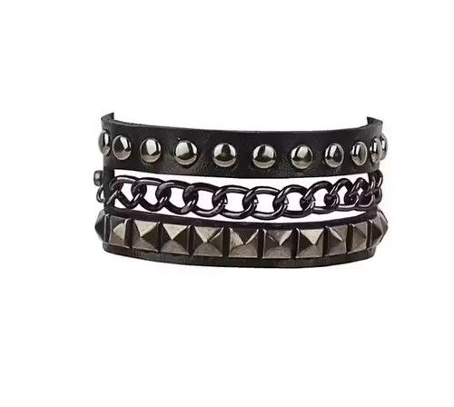 Jewelry × Vintage 3 Lines Style rivet Bracelet Size ONE SIZE - 3 Thumbnail