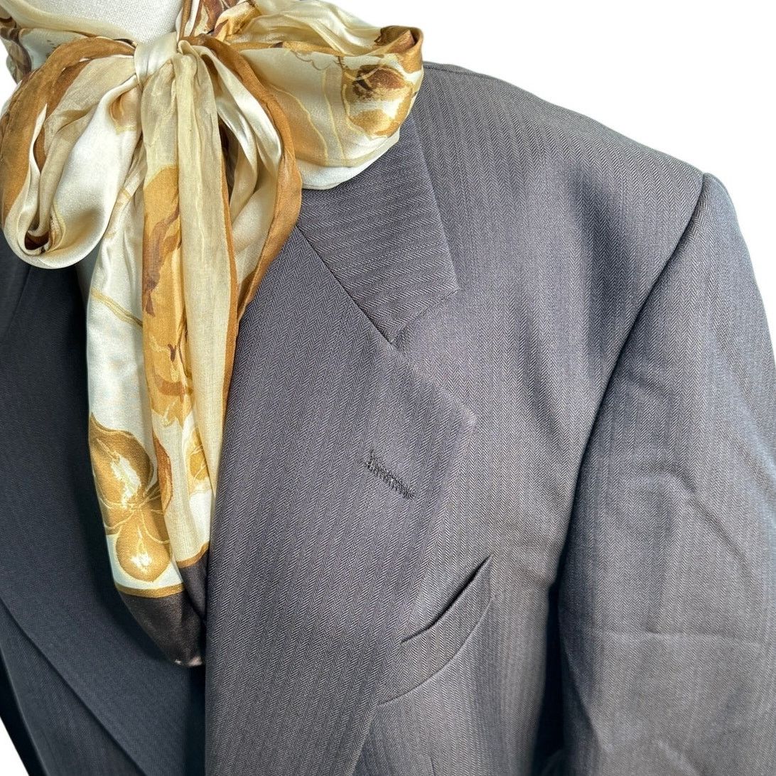 Burberry × Vintage Burberry vintage 100% wool stripe suit coat jacket size 44L Size 44L - 3 Thumbnail