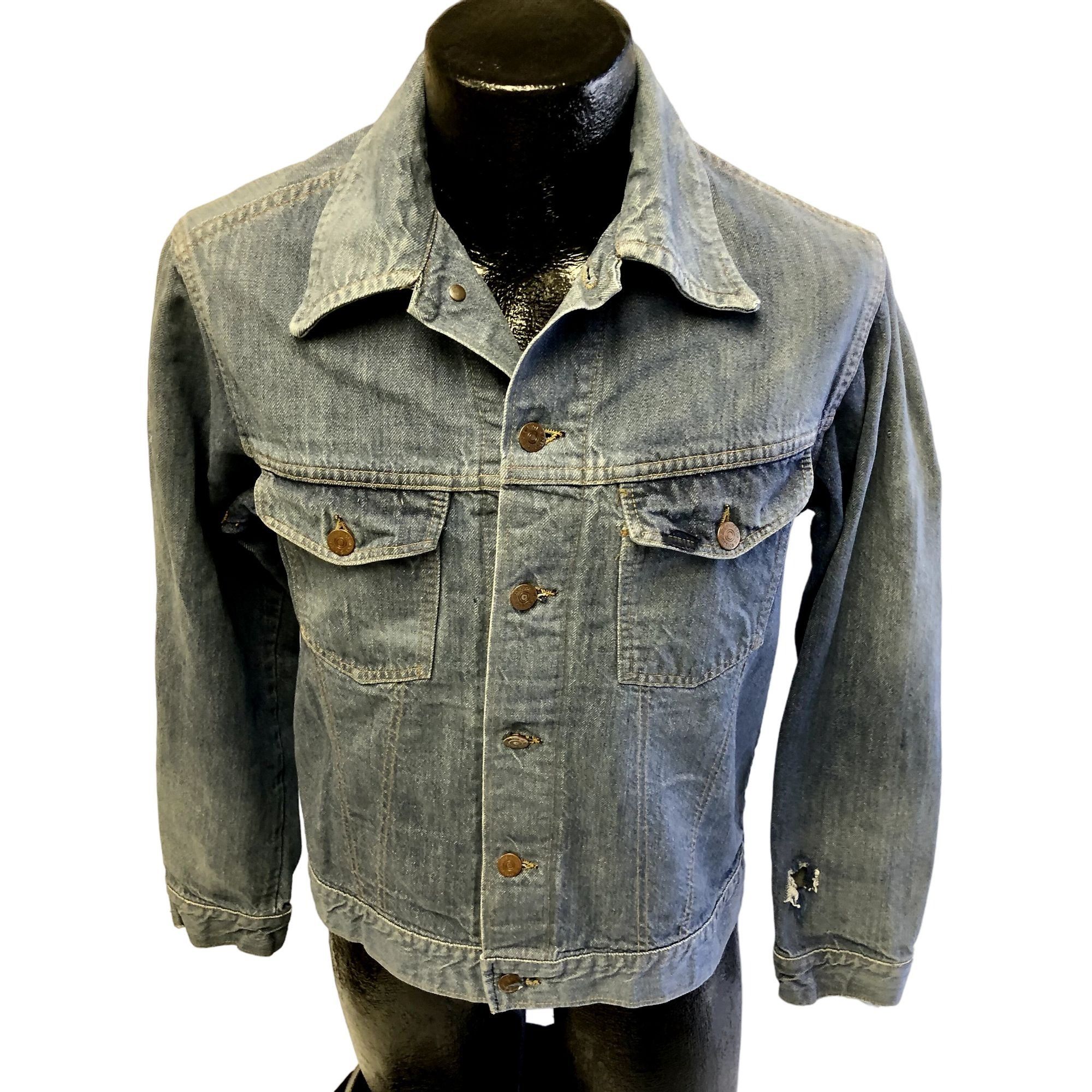 image of 60's Sears Roebucks Blue Jean Coat Selvedge Denim Jacket 38, Men's (Size Small)