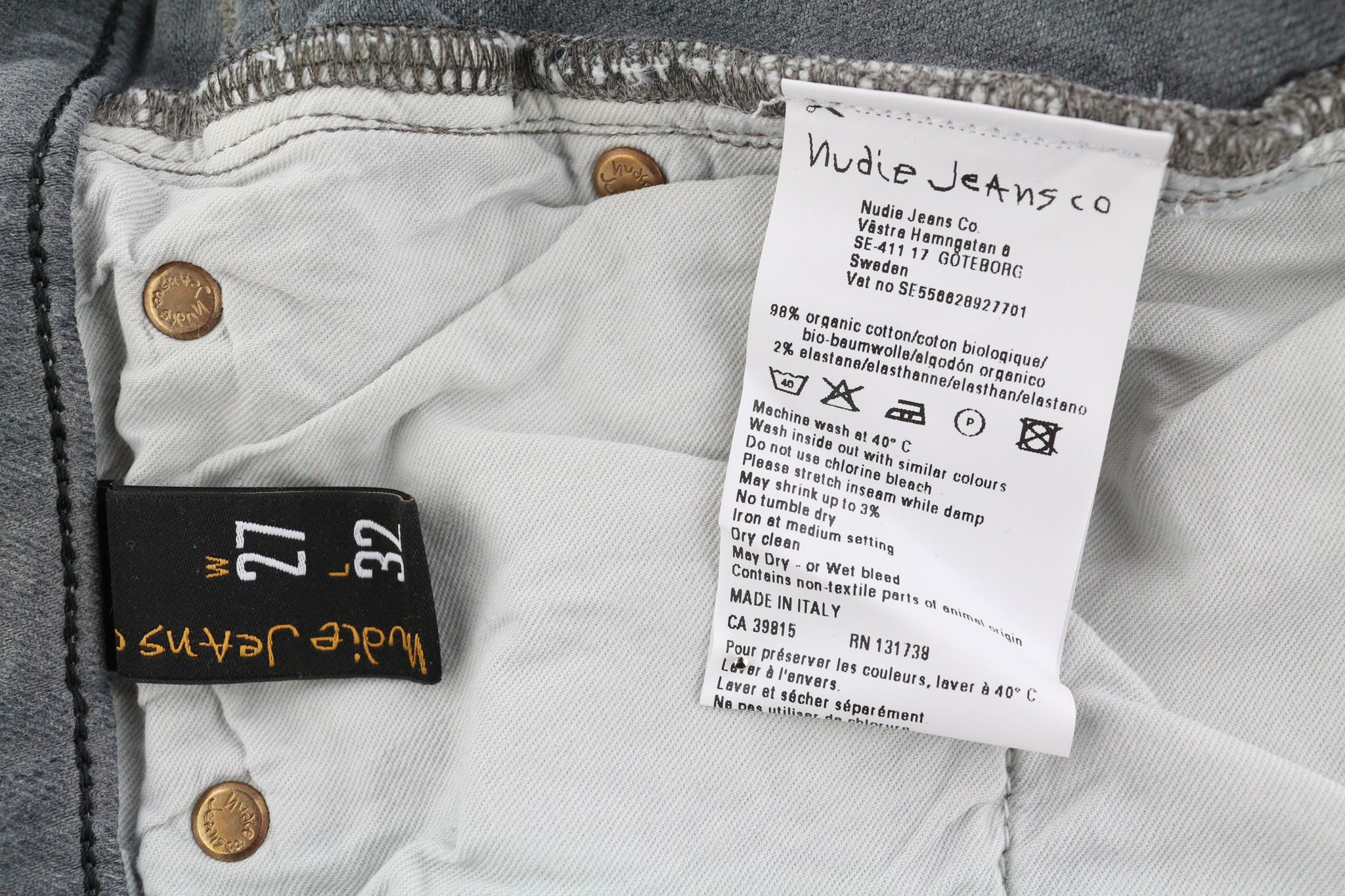 Nudie Jeans TIGHT LONG JOHN W27/L32 Organic Charcoal Denim Jeans 82700 Size 27" / US 4 / IT 40 - 6 Thumbnail