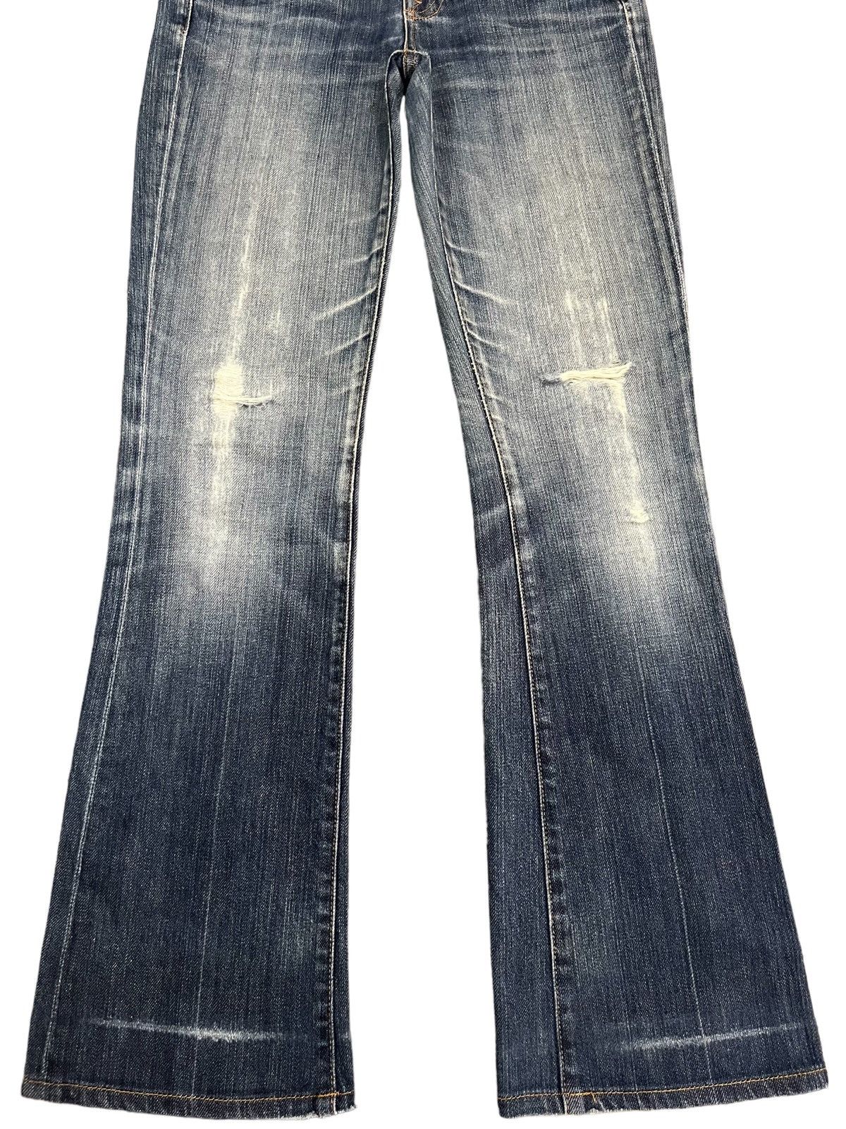 7 For All Mankind Vintage Japanese Brand Blue Washed Distressed Flare Jeans Size US 29 - 5 Thumbnail