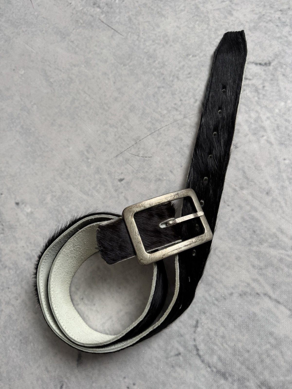 Japanese Brand RARE Horse hair Y2K Vintage Avantgarde leather belt Japanese Size ONE SIZE - 6 Thumbnail