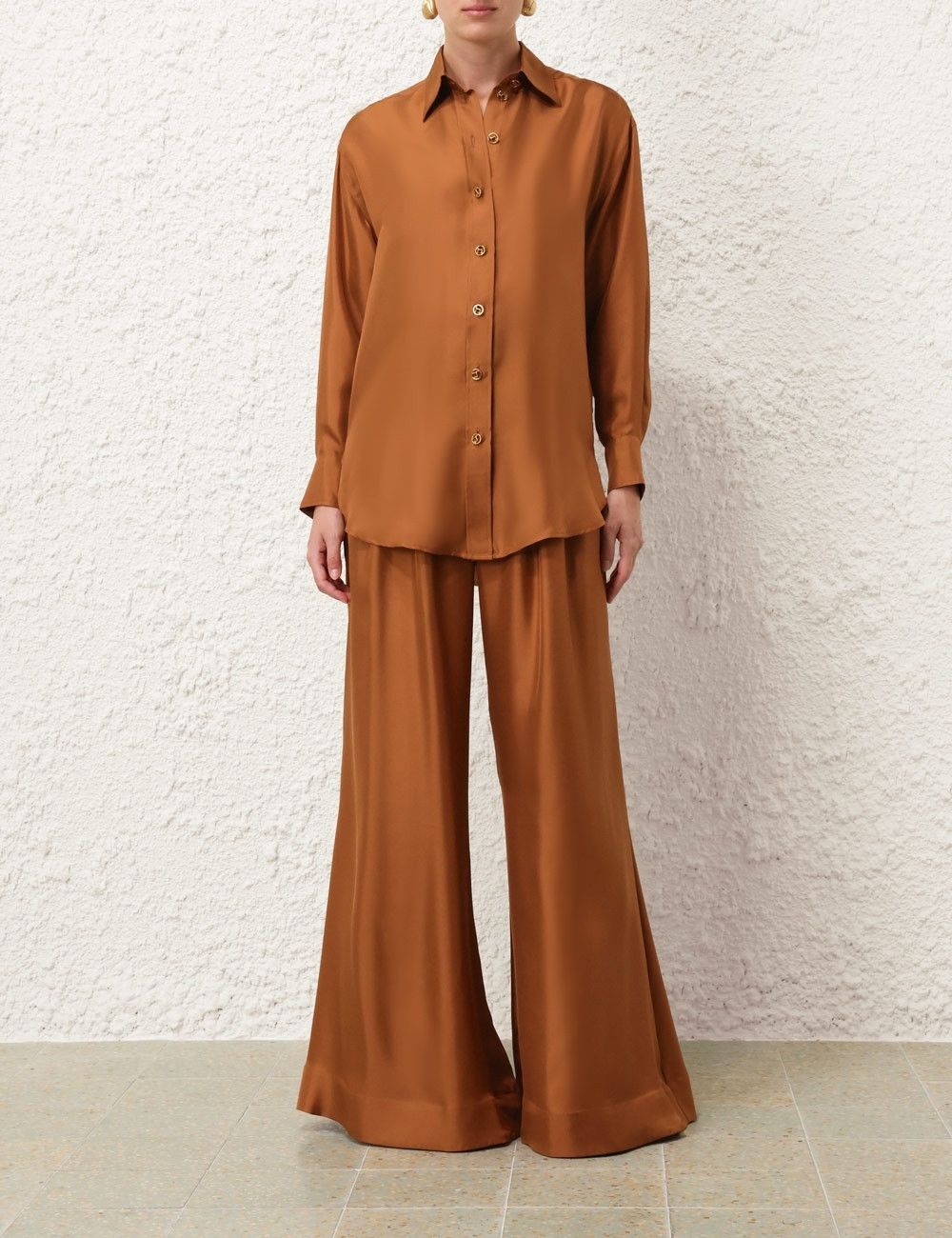 Zimmermann oc11z0925 Illustration Double Tuck Pant in Cognac Size 30" / US 8 / IT 44 - 2 Thumbnail
