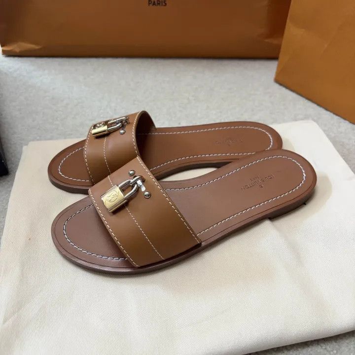 Louis Vuitton Louis Vuitton Brown Slide Sandals for Summer -2508 Size US 5 / EU 37 - 1 Thumbnail