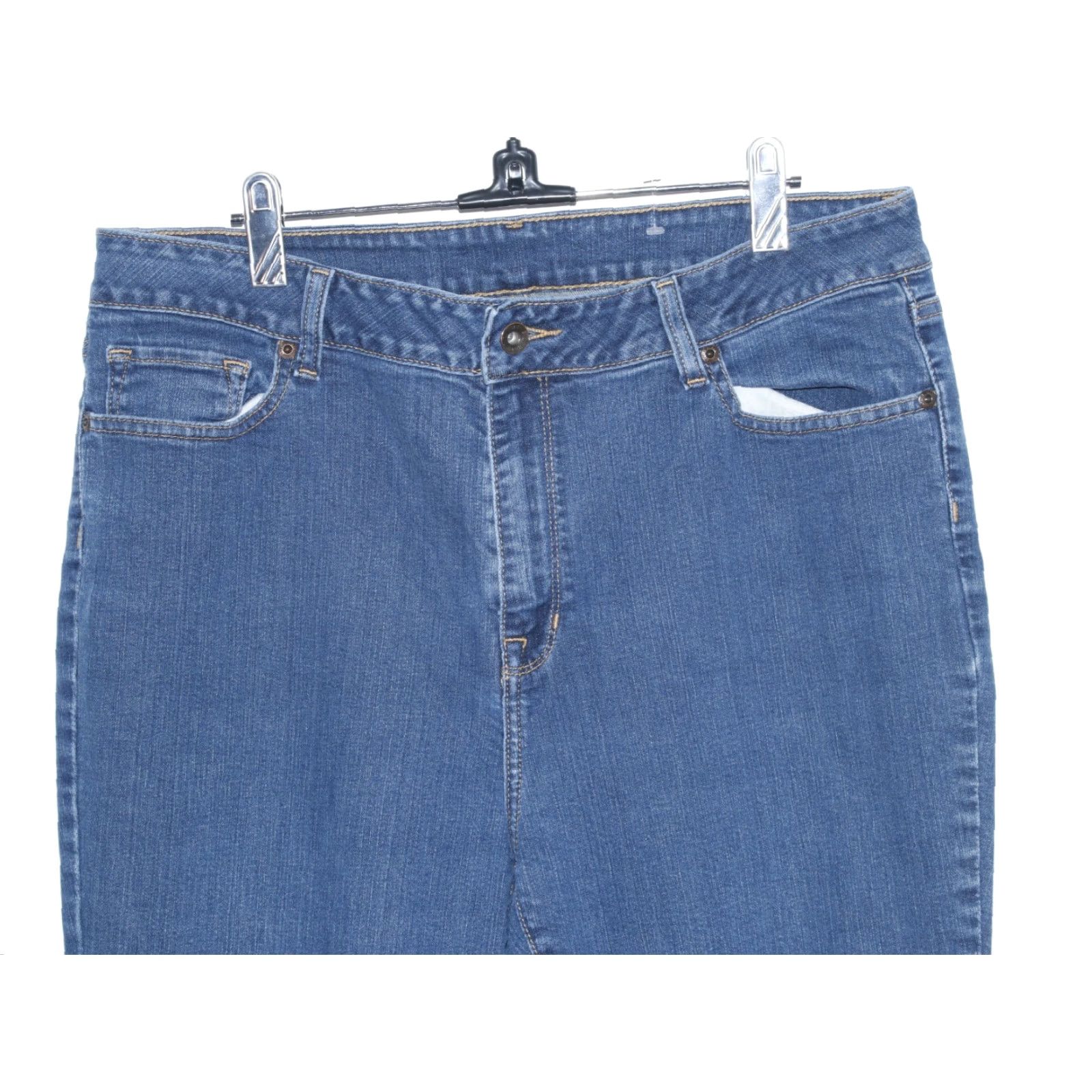 Vintage LL Bean Women's Jeans 16 Reg 32X27 Med Wash Blue Classic Fit Straight Leg Denim Size 38" / US 16 / IT 52 - 2 Thumbnail