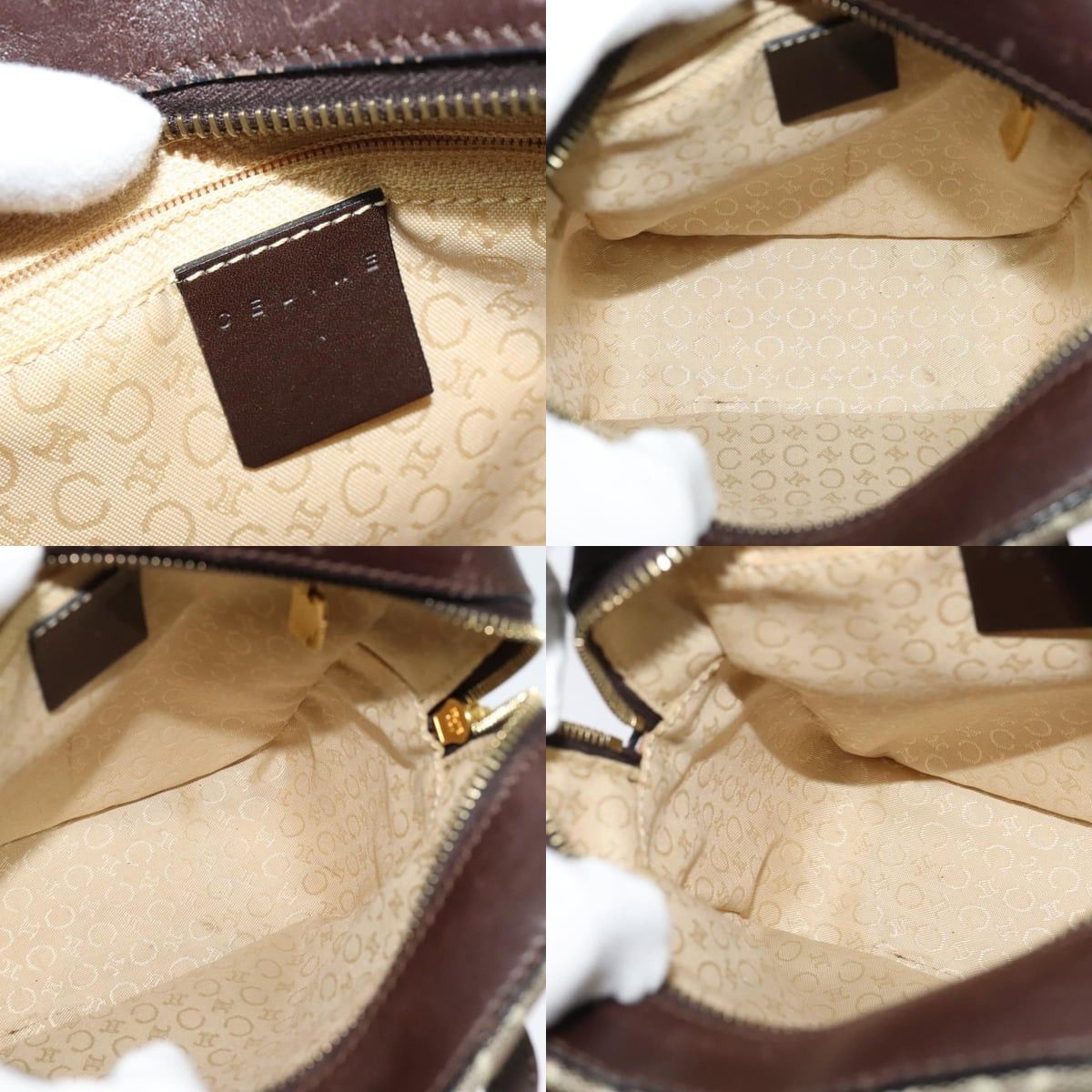 Celine CELINE C Macadam Canvas Hand Bag Beige Gold Size ONE SIZE - 11 Thumbnail