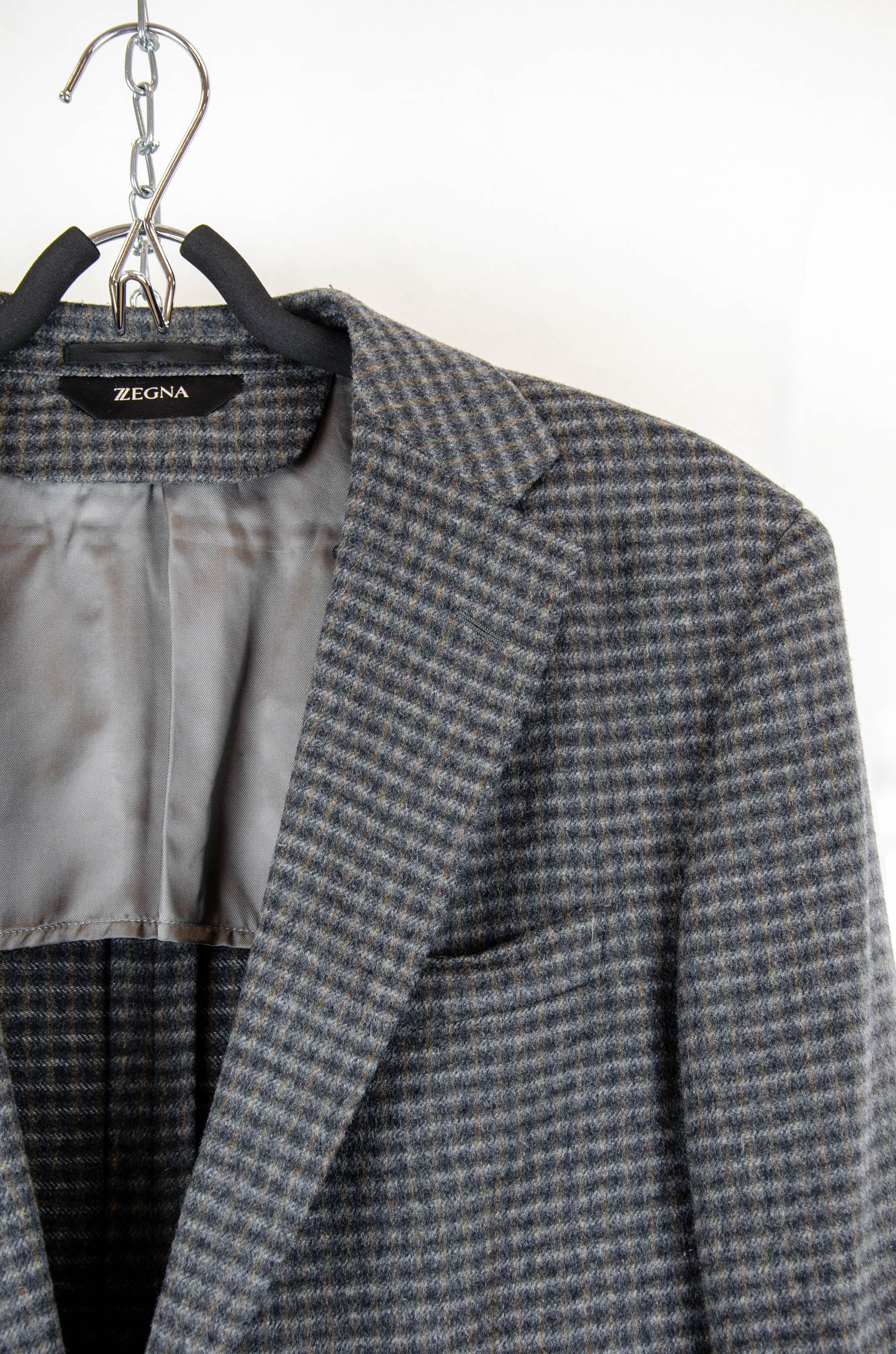 Z Zegna Zegna Wool Tweed Check Blazer – Size 50R Size 40R - 5 Thumbnail