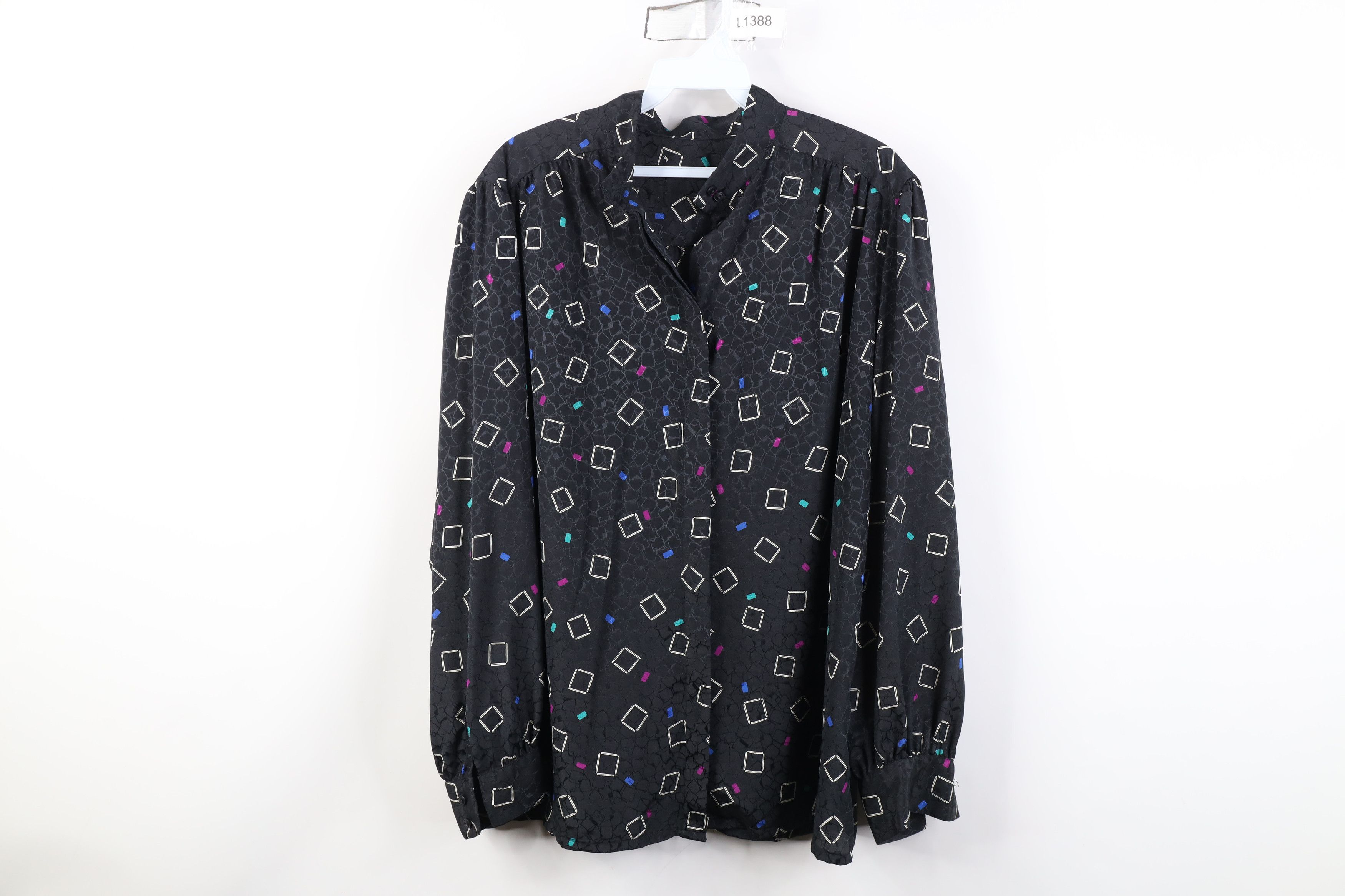 Vintage Vintage 80s 90s Streetwear Geometric Knit Button Shirt Size XXL / US 16-18 / IT 52-54 - 1 Thumbnail