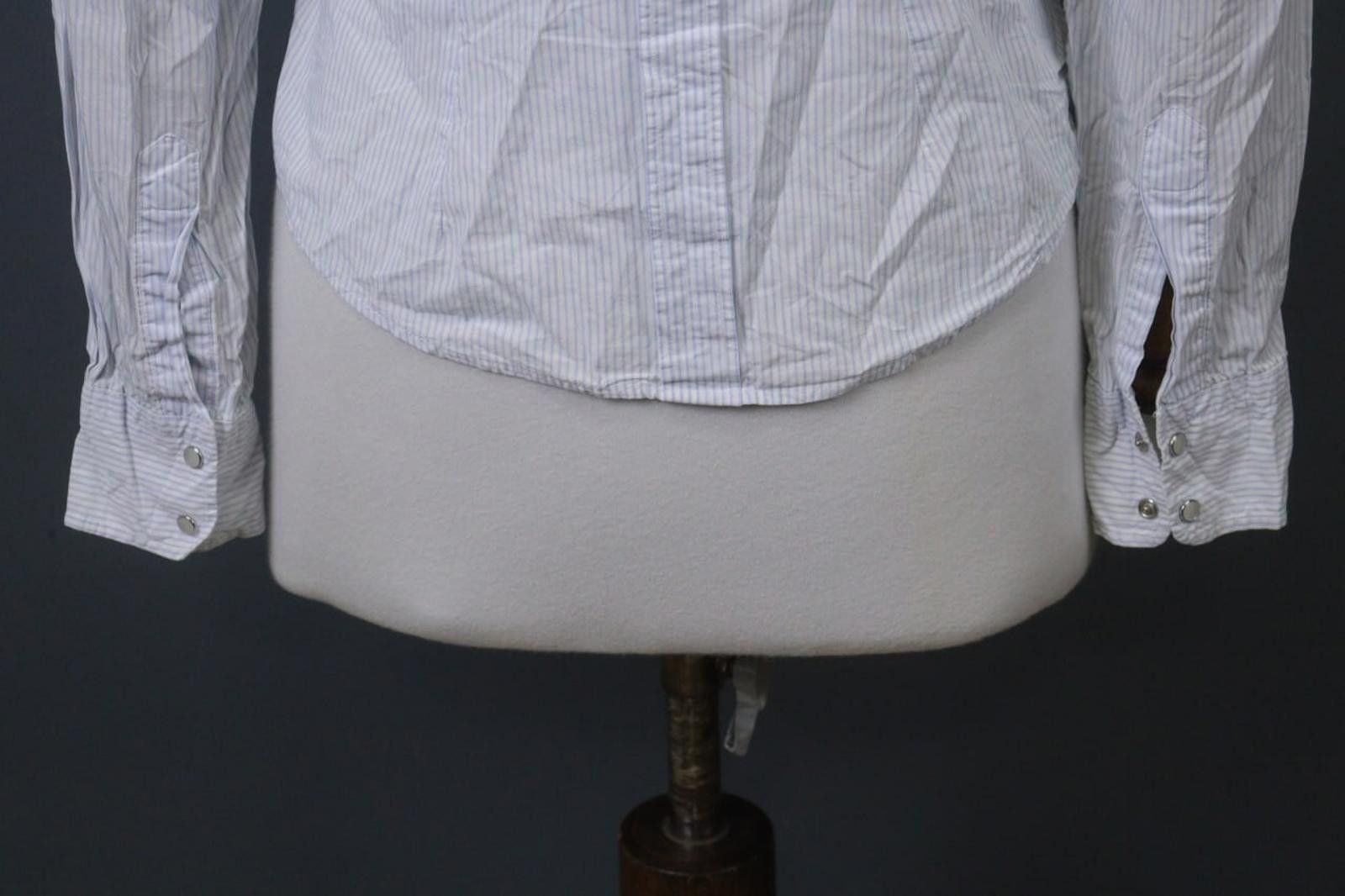La Martina La Martina White Blue Striped Snap Front Short Top Size L Size L / US 10 / IT 46 - 11 Thumbnail