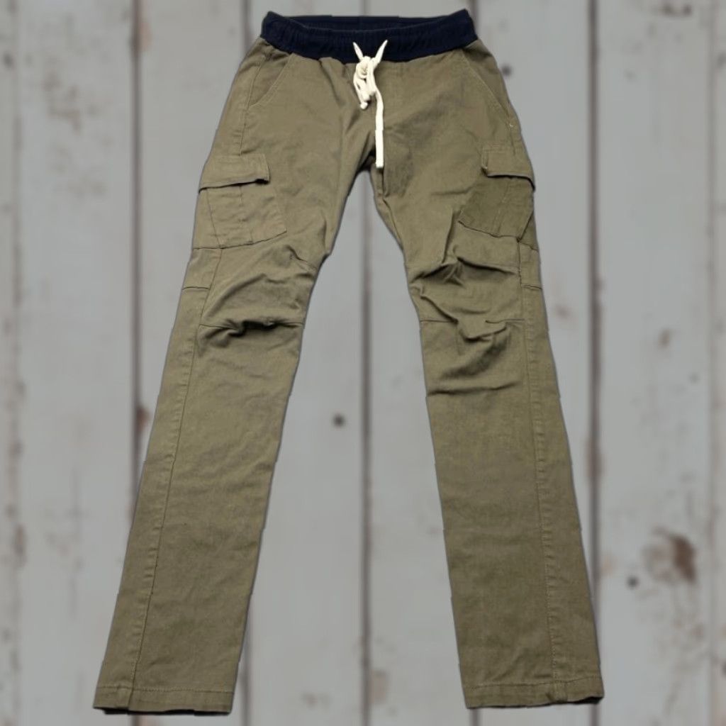 MNML MNML Pants Mens Small Olive Green Cargo Drawstring Utility Snap Pockets/Ankle Size US 29 - 1 Thumbnail