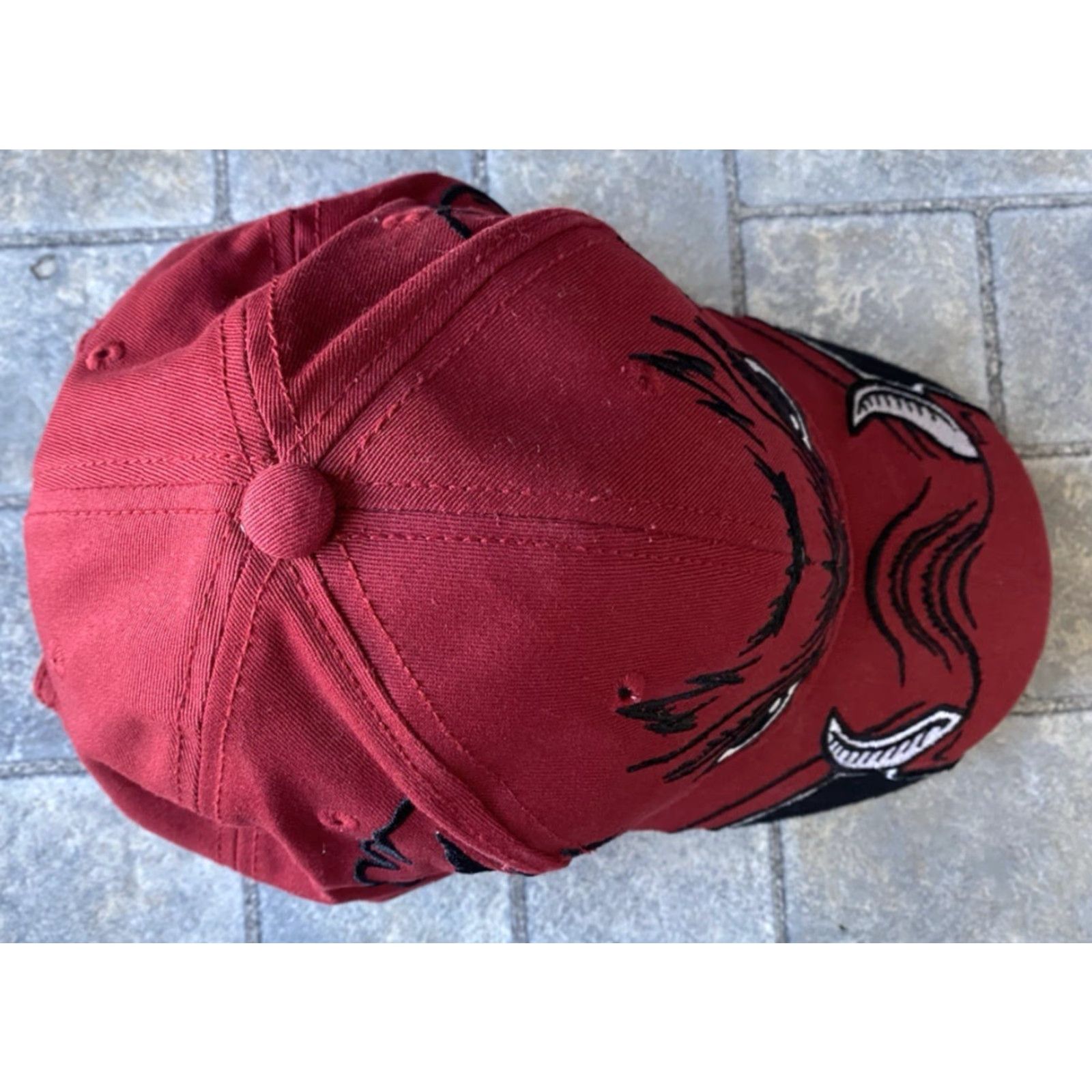 Vintage VINTAGE Arkansas Razorbacks Embroidered Face Mascot Strapback Hat - Tail Gate’N Gear - Red - One Size - Adjustable - Cotton - Men - Baseball Cap Size ONE SIZE - 5 Thumbnail
