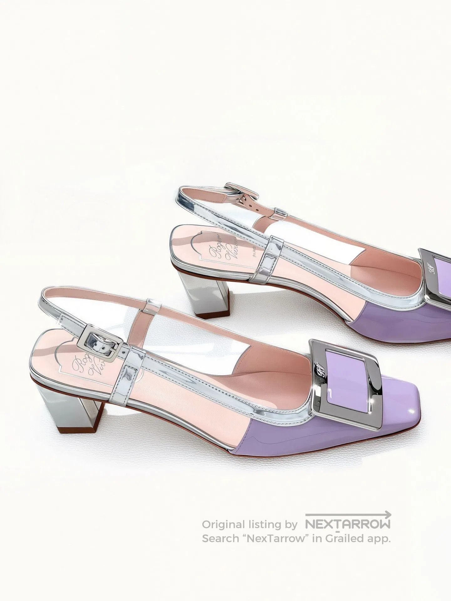 Roger Vivier Rv Roger Vivier Leather Block Heel Heels. Size US 4.5 / IT 34.5 - 4 Thumbnail