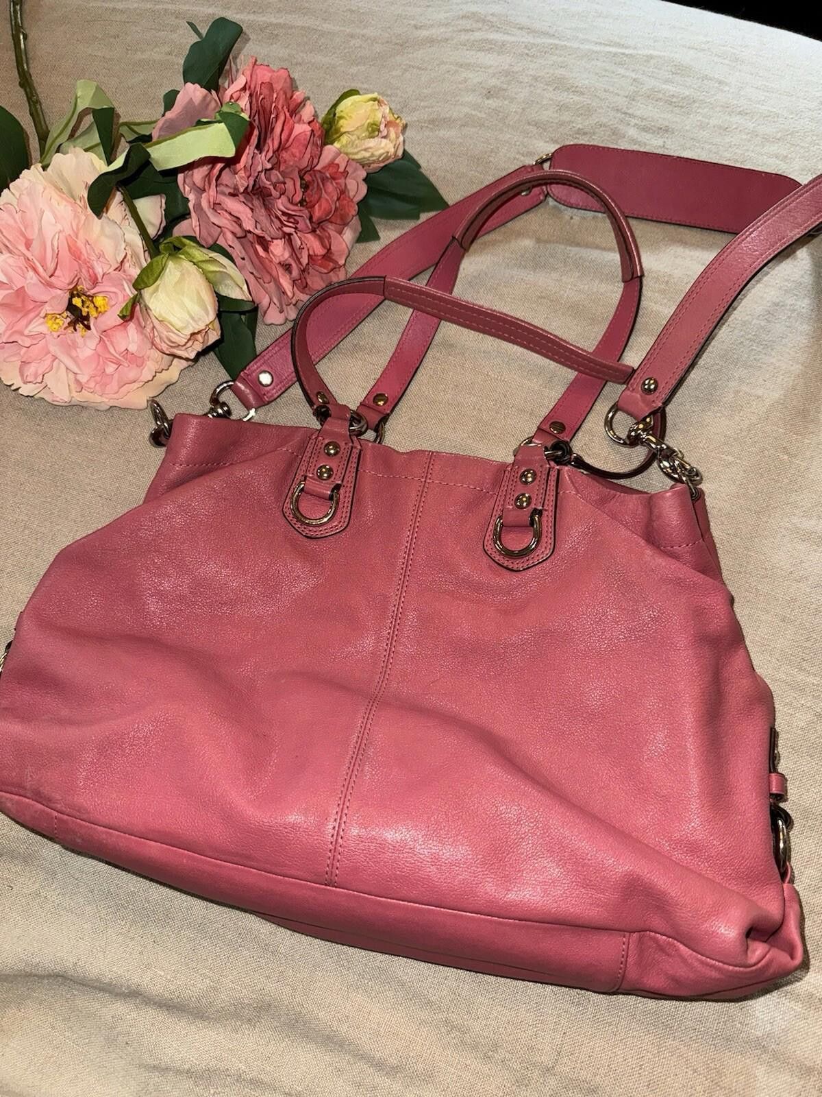 Coach Coach Hand Bag Purse Tote Satchel Soft Pink Leather Size ONE SIZE - 7 Thumbnail