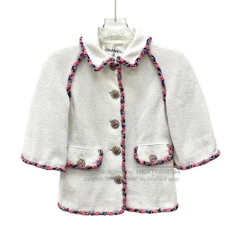 Chanel Chanel White Cotton Women's Jacket . Size XS / US 0-2 / IT 36-38 - 1 Thumbnail