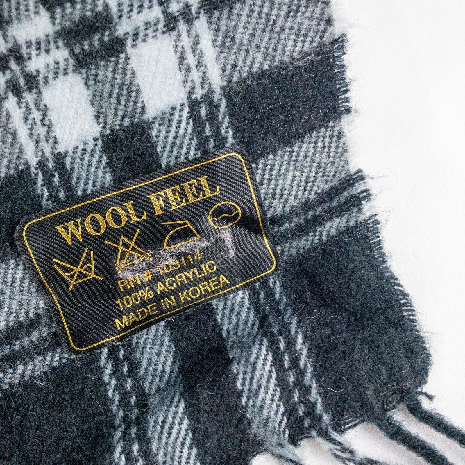 Other Apexx Black Gray Plaid Blanket Scarf Mens Womens One Size Size ONE SIZE - 9 Thumbnail