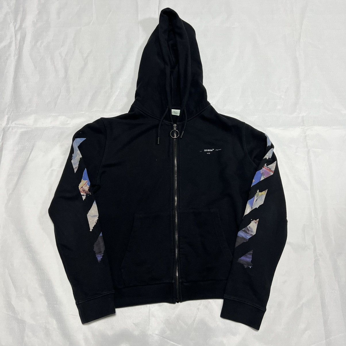 Off-White OFF-WHITE FW19 DIAG MULTICOLOUR ZIP-UP HOODIE | Grailed