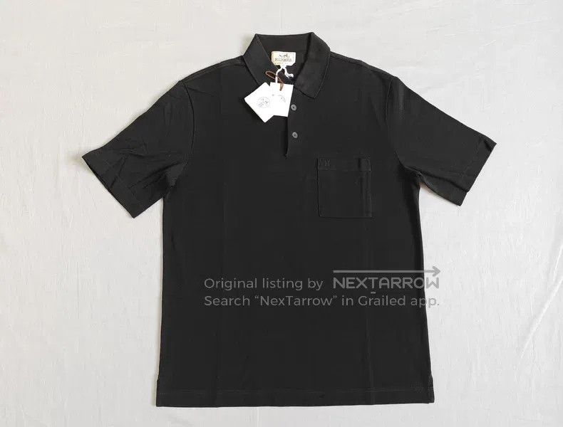Hermes Hermes Polo shirt short-sleeved, black, H embroidery, 100% Size US L / EU 52-54 / 3 - 1 Thumbnail