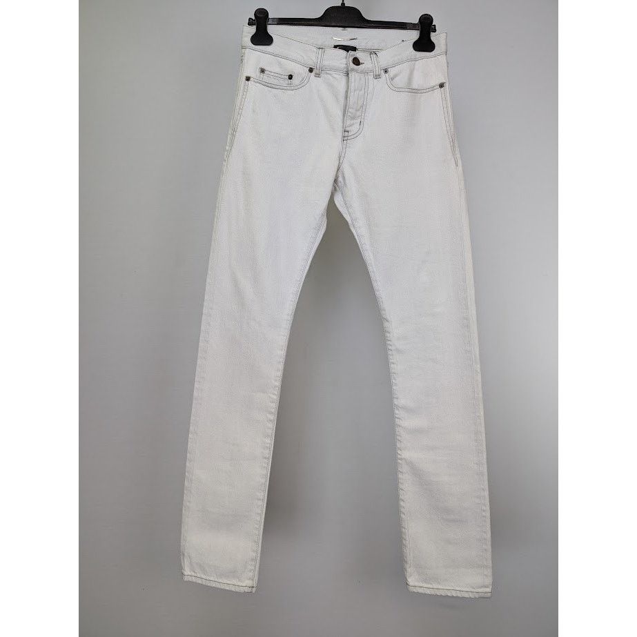 Saint Laurent Paris o1rshd1 Slim Fit Jeans in White Size US 28 / EU 44 - 1 Thumbnail