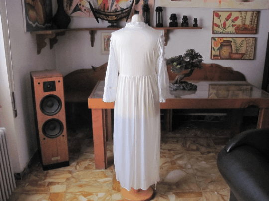 Vintage Woman Nightgown , Italy 1940s , Size L / US 10 / IT 46 - 5 Thumbnail