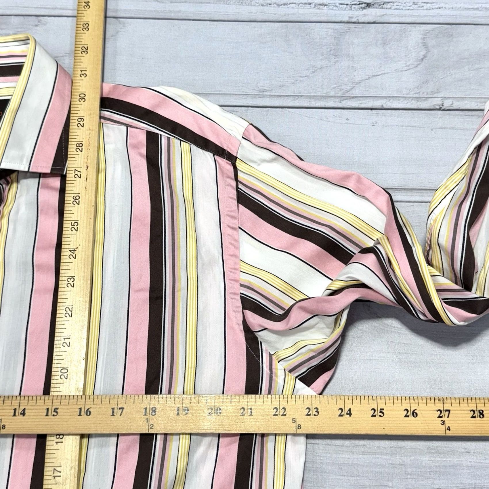 Etro ETRO Dress Shirt Mens 42 Multicolor Striped Button-Down Italy Regular Long Sleeve Cotton 100% Size 42R - 6 Thumbnail
