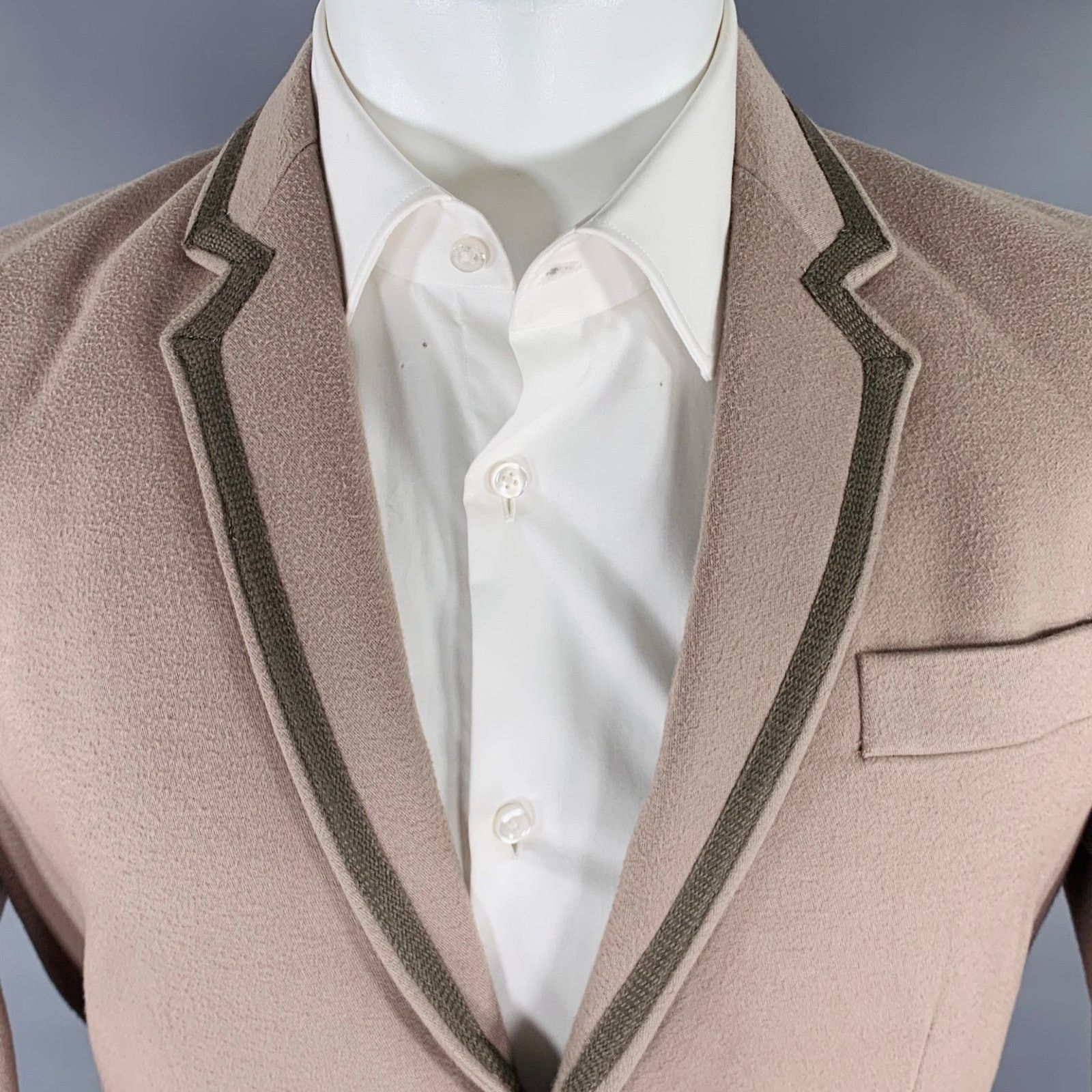 Marc by Marc Jacobs Size M Taupe Moleskin Cotton Notch Lapel Sport Coat Size 40R - 2 Thumbnail