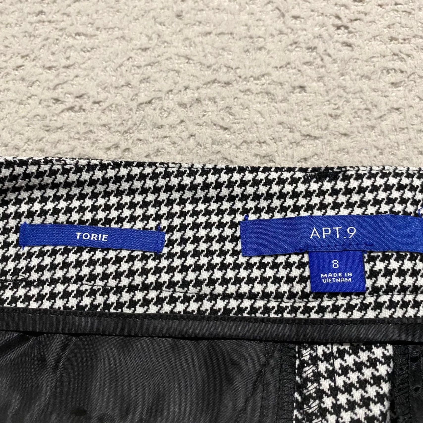 Apt. 9 NWT Apt 9 Womens Pants Black Plaid Houndstooth Torie Straight Mid Rise NWT 성 Size 30" / US 8 / IT 44 - 3 Thumbnail