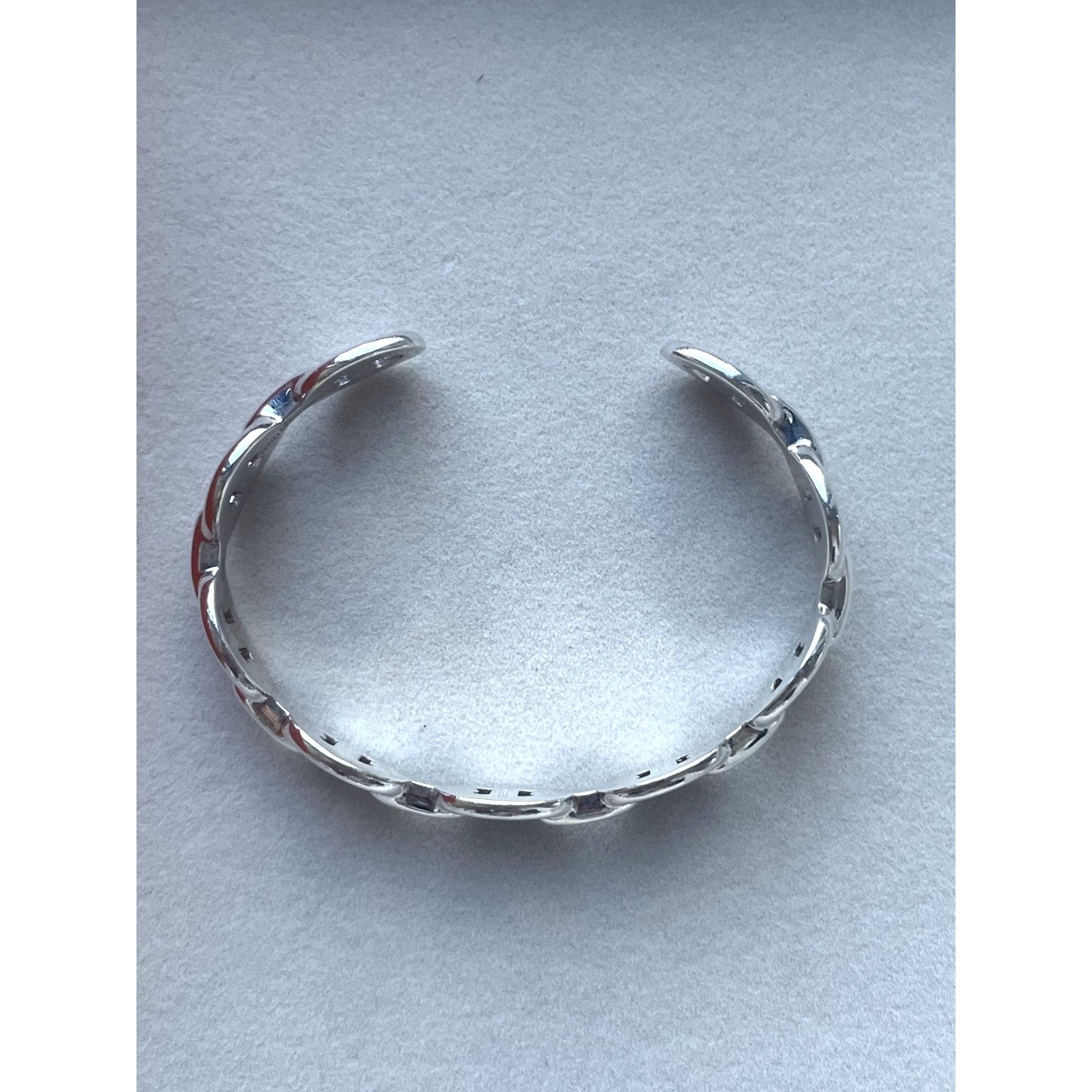 Hermes Hermes Ag925 Sterling Silver Kelly Chain Cuff Bracelet Made Size ONE SIZE - 4 Thumbnail