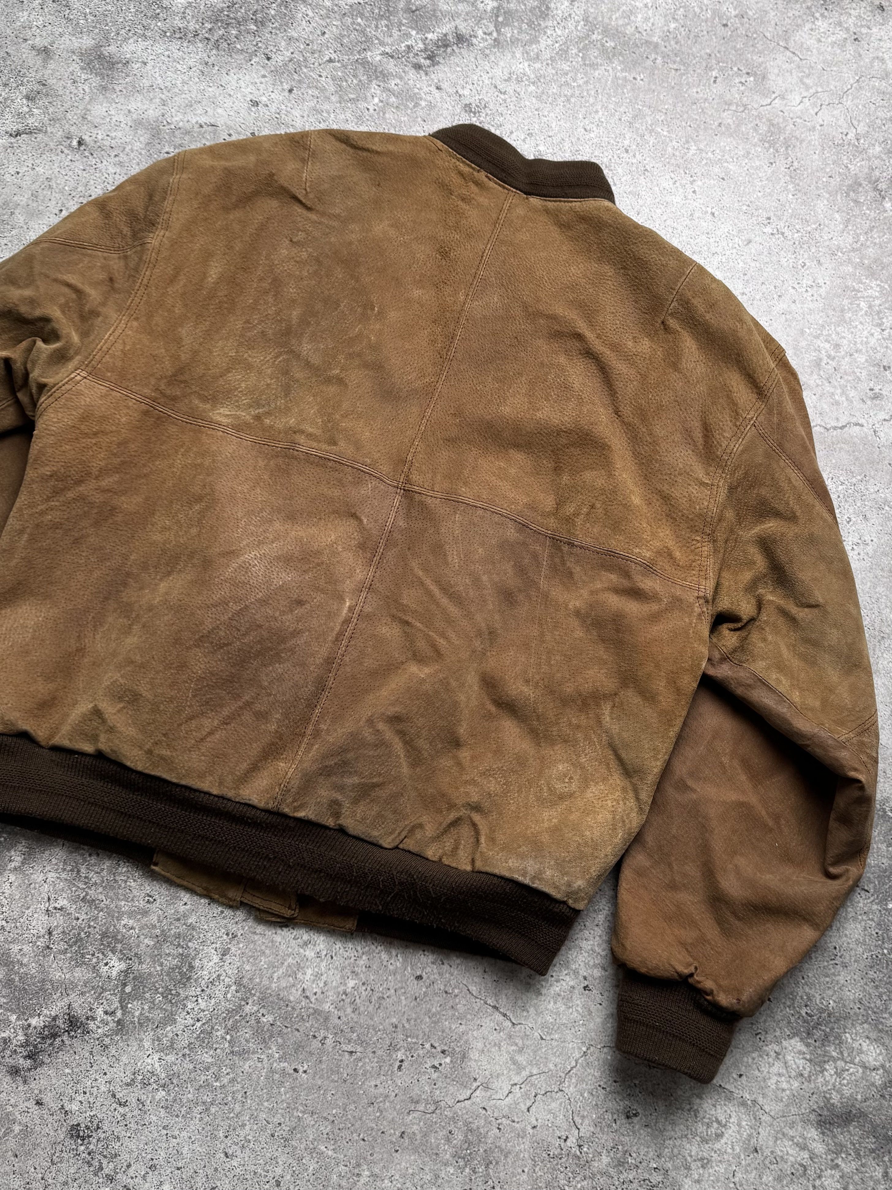 Vintage Vintage Faded Leather Bomber Jacket C2(V482) Size US XL / EU 56 / 4 - 14 Thumbnail