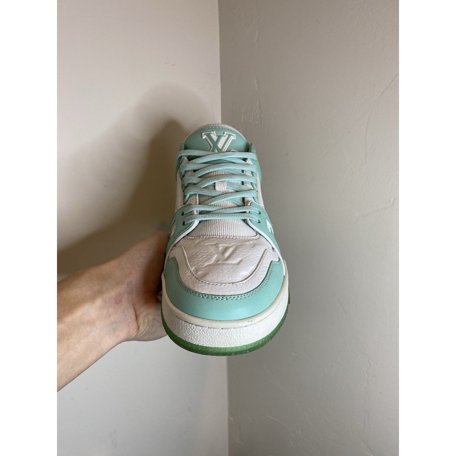 Louis Vuitton Louis Vuitton Trainer Sneakers “Green White” | Size 8.5-9 US Size US 8.5 / EU 41-42 - 10 Thumbnail