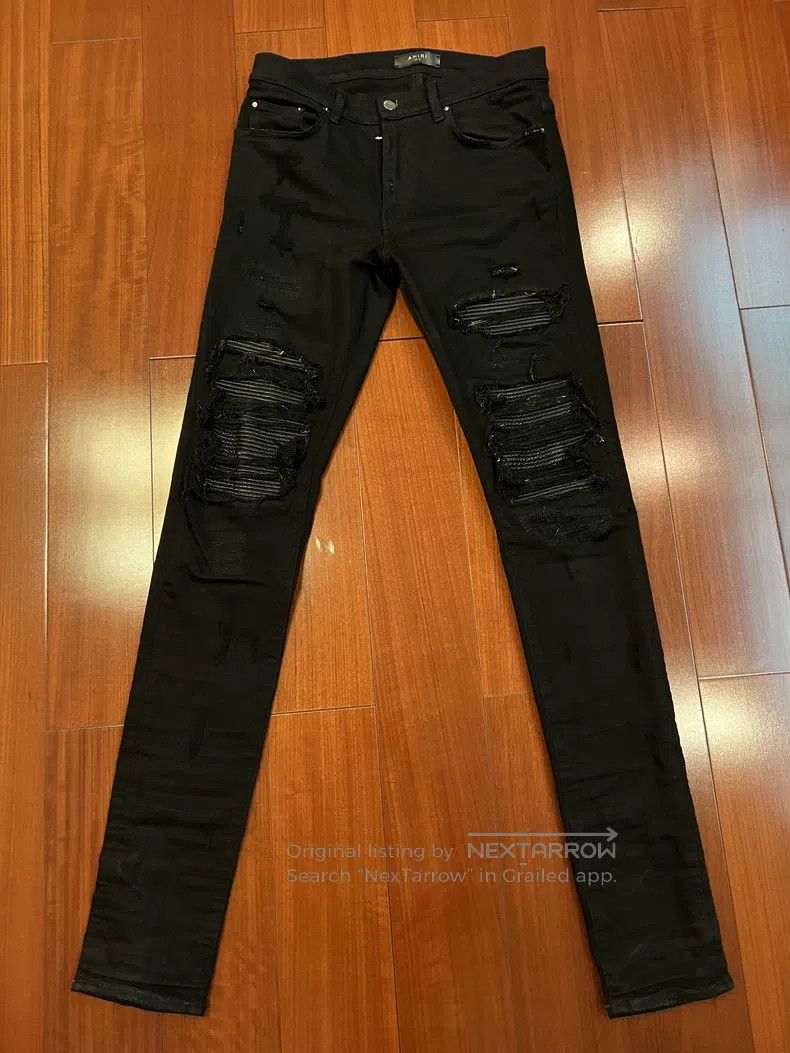 Amiri Size 32 Black patchwork
