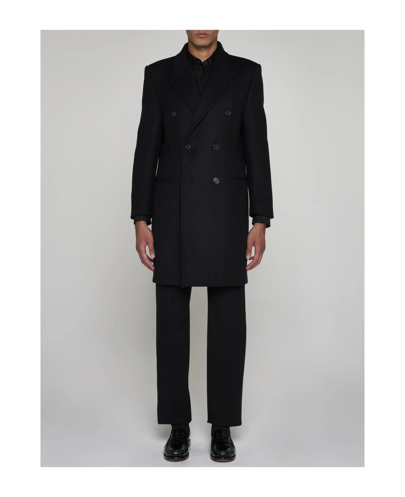 Saint Laurent Paris oc11z0126 758054 Coat in Wool in Black Size US XS / EU 42 / 0 - 2 Thumbnail