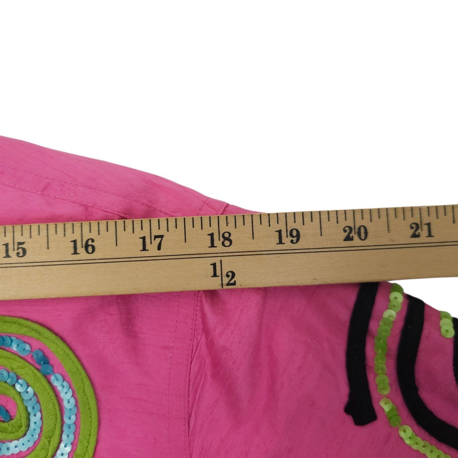 Other Bleu Bayou Silk Shacket L Pink Sequin Swirl Maximalist 90s Size L / US 10 / IT 46 - 20 Thumbnail