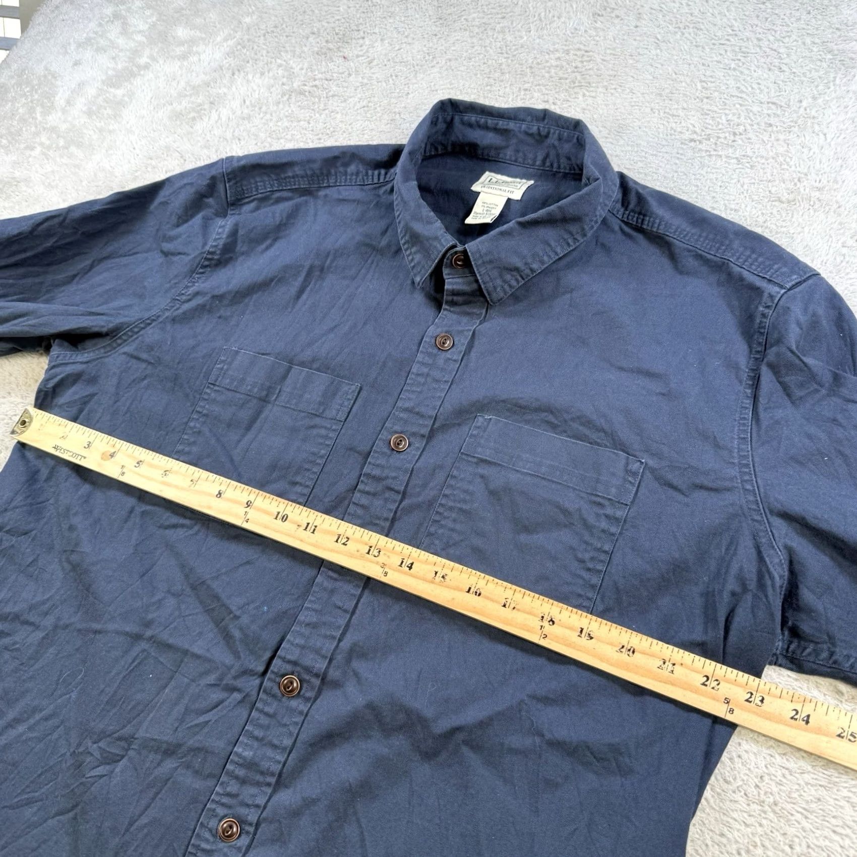 Vintage LL Bean Button-Up Shirt Mens Large Blue Twill Classic Fit Long Sleeve Button-Front Collared Shirt Size US L / EU 52-54 / 3 - 5 Thumbnail